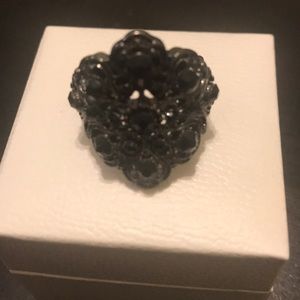 Black costume ring with black jewels
